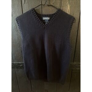 Lands' End Vintage Knit Sweater Best Size 6-8 Small Women's 100% Cotton Navy
